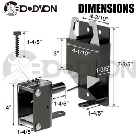 BOODVON 2 Way Gate Latch, Heavy Duty Lockable Two Way Farm Gate Latch for Metal Tube Gates, Livestock, Horse Corral, Ranch, Stable, Self-Locking Fence Gate Hardware, 1 Pack