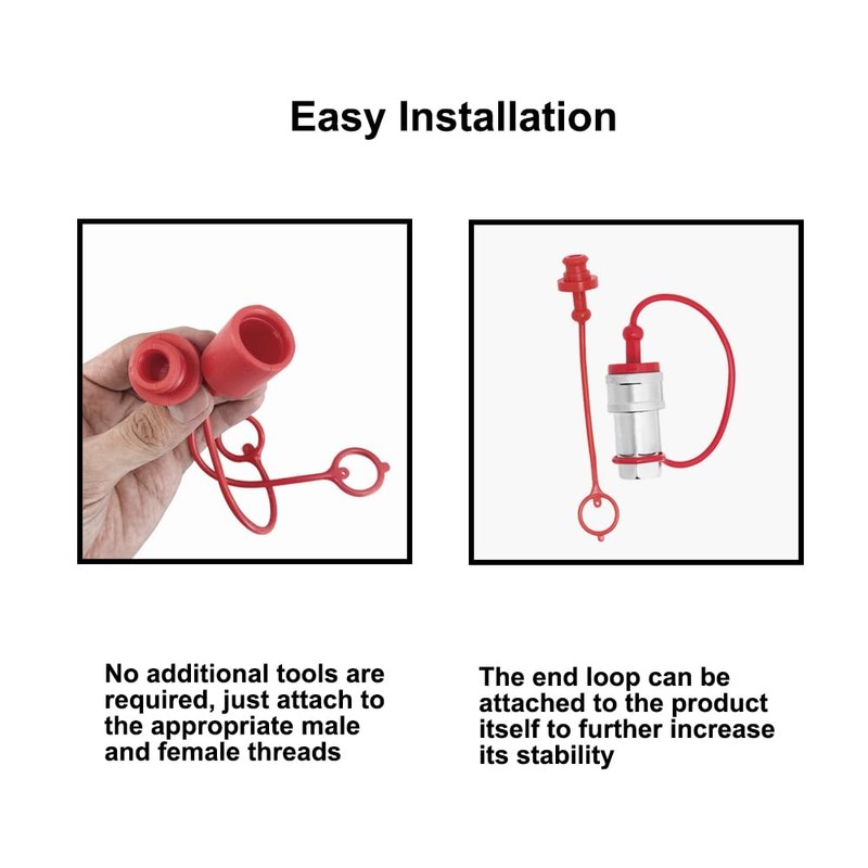2 Sets Hydraulic Hose Caps and Plugs, Hydraulic Quick Connect