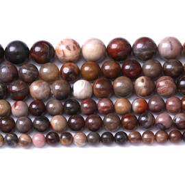 90pcs 4mm Natural Wooden Petrified Jade Agate Gemstone Beads Round Loose Spacer Beads for Jewelry Making DIY Bracelet Necklace 1 Strand 15inch