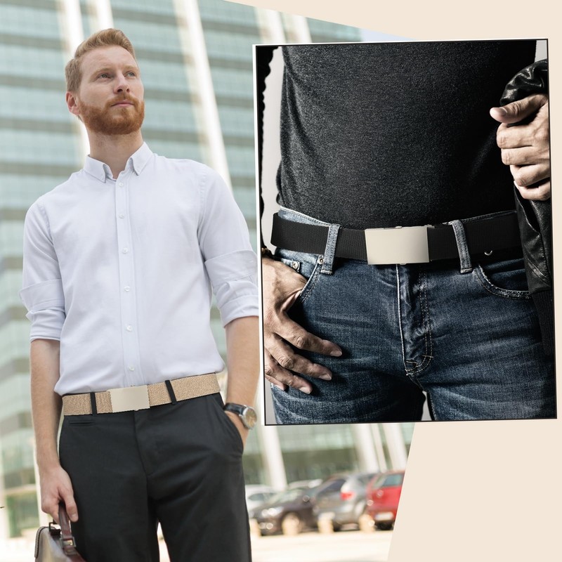 Yamitora Pack of 3 Men's Belts, Adjustable Work Belt, 128