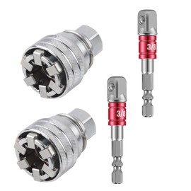 FORTSPANG 2 x multifunctional sleeve 10 mm - 19 mm, adjustable universal socket wrench, metric 3/8-3/4 inch ratchet wrench (2 pieces)