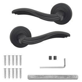 Decoranddecor Solace Matt Black Bathroom Aluminium Door Lever Handles - Bathroom Kit Set