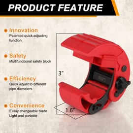 ORANGE MONSTER Multi-size PVC Tube Cutter, Pipe Cutter for Ratchet, PVC, PEX, Plastic