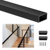 Gyykzz 4FT Aluminum Handrail Black, Rectangular Flat Top Hand Rail