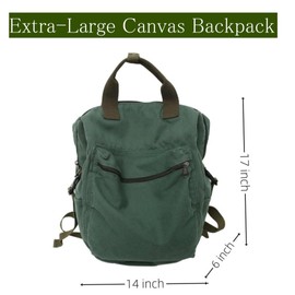 MaxxCloud Vintage Denim Backpack Tote Satchel Hiking Knapsack Canvas Backpack Travel Bag Handbag Purse Rucksack (523 green)