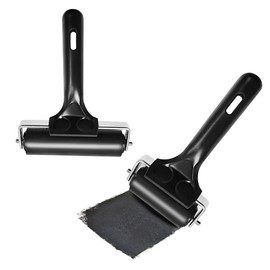 ATB 2.2-inch+4-Inch Rubber Brayer Roller for Printmaking, Removable Print Roller, Manual Roller Tool for Printmaking/Wallpaper/Gluing Application/Painting/Craft