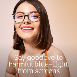 miyya Stylish Blue Light Glasses for Woman with Case - Cute Blue Light Blocking Computer Glasses - Anti Eyestrain & UV Glare