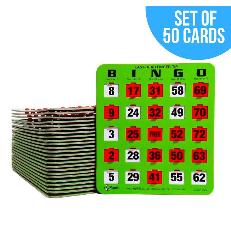 Regal Bingo Bulk Bingo Cards with Sliding Windows - Reusable