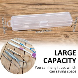Qianyu 3 Pcs Portable Clear Tongue Scraper Travel Case Transparent Tongue Cleaner Case Tongue Scraper Case Tongue Cleaner Holder Only Toothbrush Carrying Box Plastic Case for Tongue Scraper
