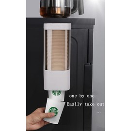HKeeper Disposable Cup Dispenser, Water Cooler Cup Holder Pull Type Wall Mount Cups Dispenser Fit 4oz - 7oz Disposable Plastic Cone Paper Cup or Flat Bottom Cups