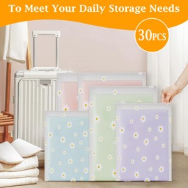 30 Pieces Ziplock Bags, 35 x 45 cm, Reusable Clear Plastic Bags, Shoe Bags for Travel, Travel Bags, Organizer for Clothes Storage (35 x 45 cm)