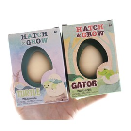 Set of 2 - Hatch and Grow a Animal Egg in Water - Alligator and Turtle - Add Water and it Grows Gator - Critter Toy Bath - Soak in Water and It Expands
