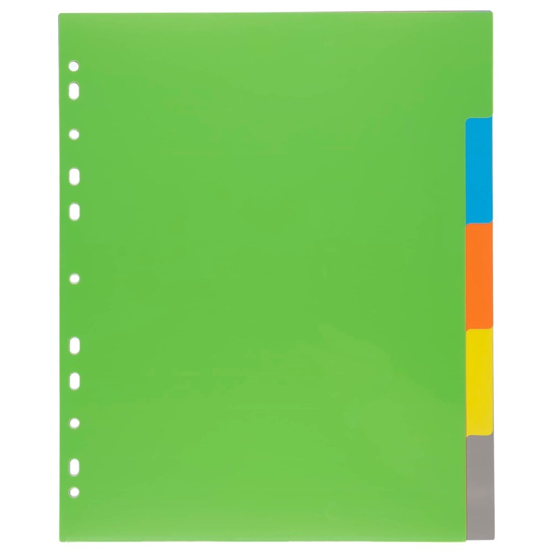 eco-eco A4 50% Recycled Multipunched Reinforced Colour Set 5 Extra
