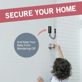 Jack N’ Drill Chain Door Guard with Lock - 2 Pack Chain Lock Door Guard, Sturdy & Rust-Resistant Steel Chain Locks for Inside Door and Extra Front Door Lock, 100% Child Safe (Black)