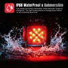 PVerandio 2pcs Submersible Square LED Trailer Light Kit 12V Red