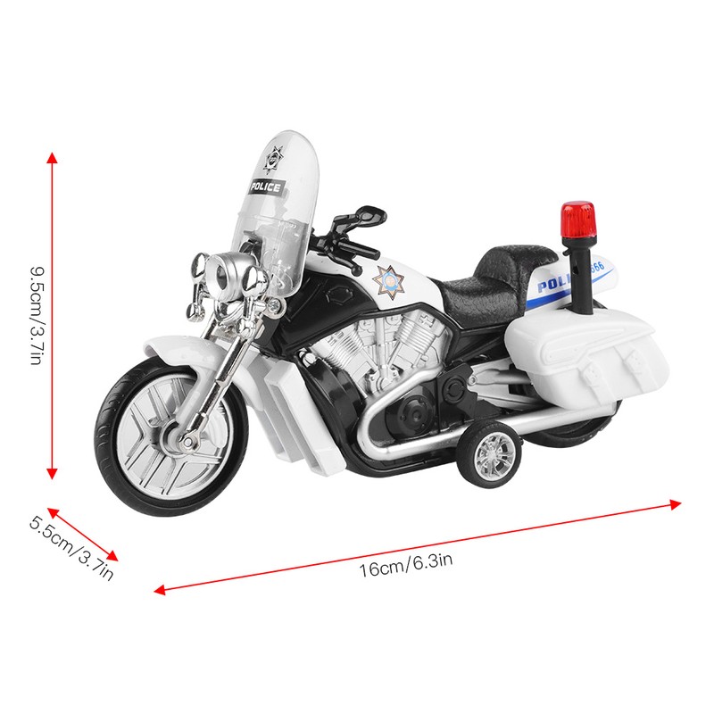 Children Mini Pull Back Toy Alloy Simulation Motorcycle Police Car