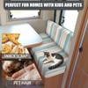 Tomeusey RV Dinette Cushion Covers with Light Green Stripes -