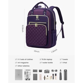 LOVEVOOK Laptop Backpack Purse for Women, 15.6" Laptop Bag for Travel with USB Port, Water Resistant Lightweight Daypacks for College Work Business, Nurse Teacher Computer Backpacks