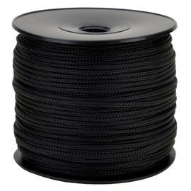 Braided Polypro Rope Black Diameter 1.5mm Spool 100m - Outdoor Rope Craft Rope DIY Black