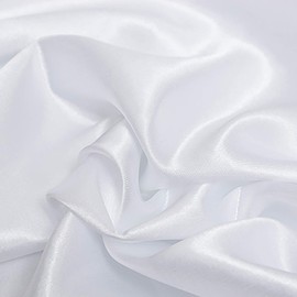 NIANTONG Satin Fabric Lining Fabric for Evening Wear Dresses Fashion Crafts Decorations Pyjamas 150 cm Wide Sold by the Metre (Colour: Pure White)