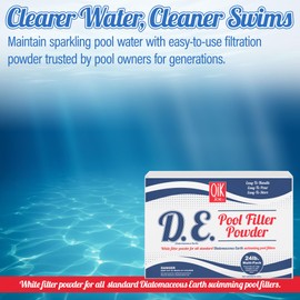 Qik Joe Diatomaceous Earth (DE) Powder for Swimming Pool Filters – High-Grade Filter Media for Cleaner Water, Compatible with Most DE Pool Filtration Systems (24 lbs)