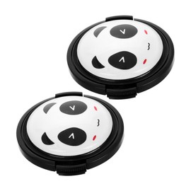 Tofficu 2pcs Panda Design Camera Lens Cap Textured Grip Protective Lens Cover for Easy Attachment and Removal with Unique Panda Pattern