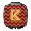 Caroline's Treasures Letter K Chevron Garnet and Gold Compact Travel