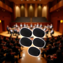 5Pcs Black Replacement Microphone Sponge Wind Shield Windscreen Foam Cover for Microphone Windscreen for Shure CVG18-B/C Gooseneck Condenser Microphone, Microphones Accessories