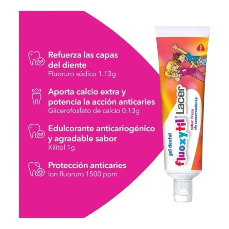 2 Pastas Fluoxytil Flúor + Calcio Fresa Fresca 75 Ml