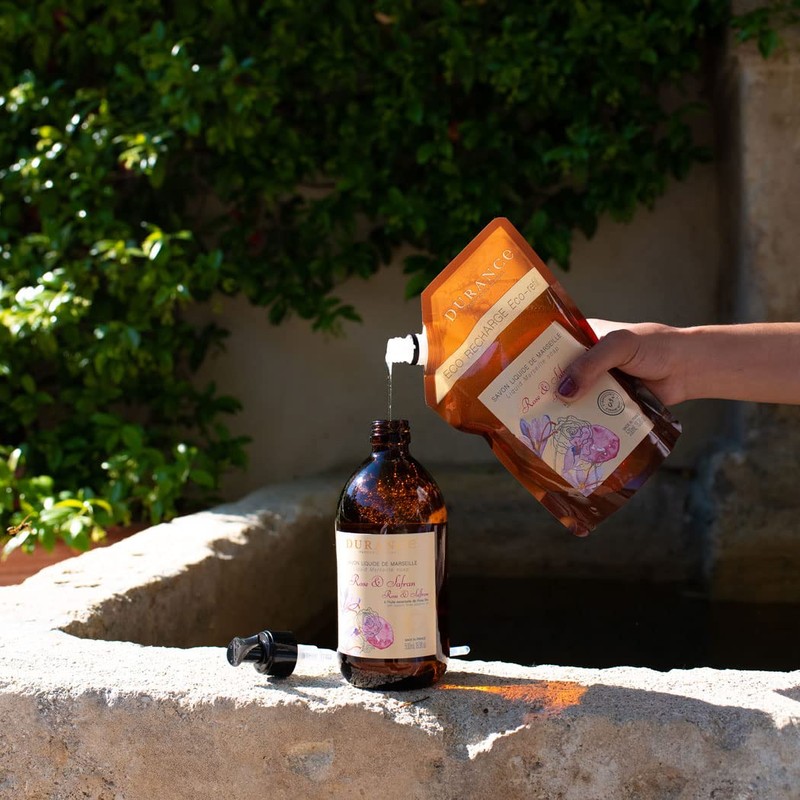 Marseiller Flüssigseife, Rosa und Safran