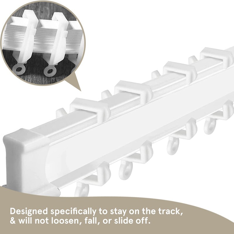 Smith’s® Curtain Glider Hooks | 50 Pack/White | Plastic Curtain