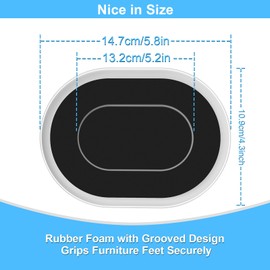 Upgrade Furniture Sliders, Furniture Sliders for Carpets, 4 PCS 5.8*4.3" Moving Pads With Anti-Slip Groove, Oval Furniture Moving Sliders for Easy Move Bed Tables Cabinet Heavy Duty, Protect Carpets