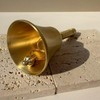 Classic Matte Brass Handbell with Handle, Teacher's Alert Ring Gold