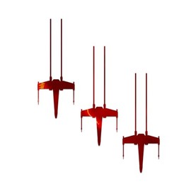 SW Star X Wing Fighter War Laptop Vinyl Sticker Decal | Red Holographic | 6.5" x 5"