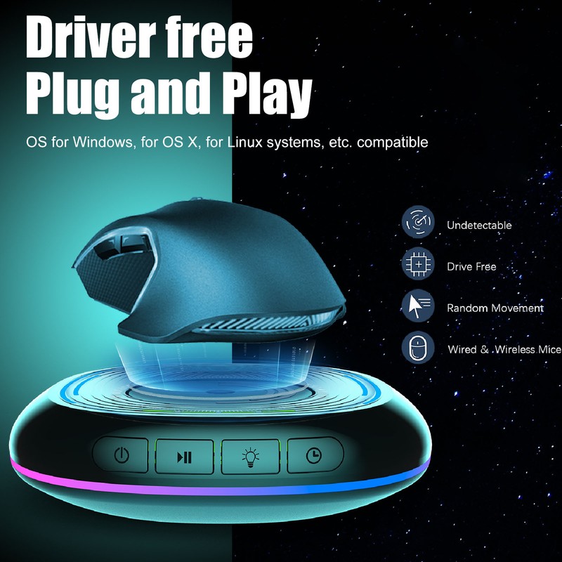 Undetectable Mouse Mover Adjustable Timing Plug and Play Silent Auto