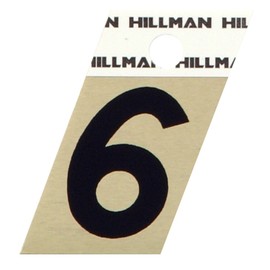 The Hillman Group 840486 Number 6 1-1/2-Inch Black and Gold Aluminum Angle Cut, No Size, No Color