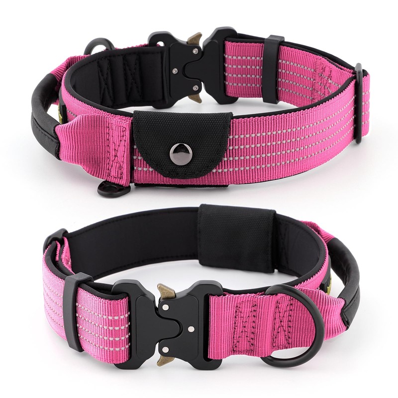 Plutus Pet Tactical Dog Collar with Tracker Pocket for AirTag,