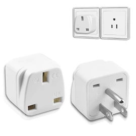 UK to US Plug Adapter, OFOAEEA 2 Pack UK to US Adapter, UK to USA America Plug Adapter, US Plug Adapter, for United Kingdom Singapore Malaysia UAE Ireland Malta Hongkong (Type B)