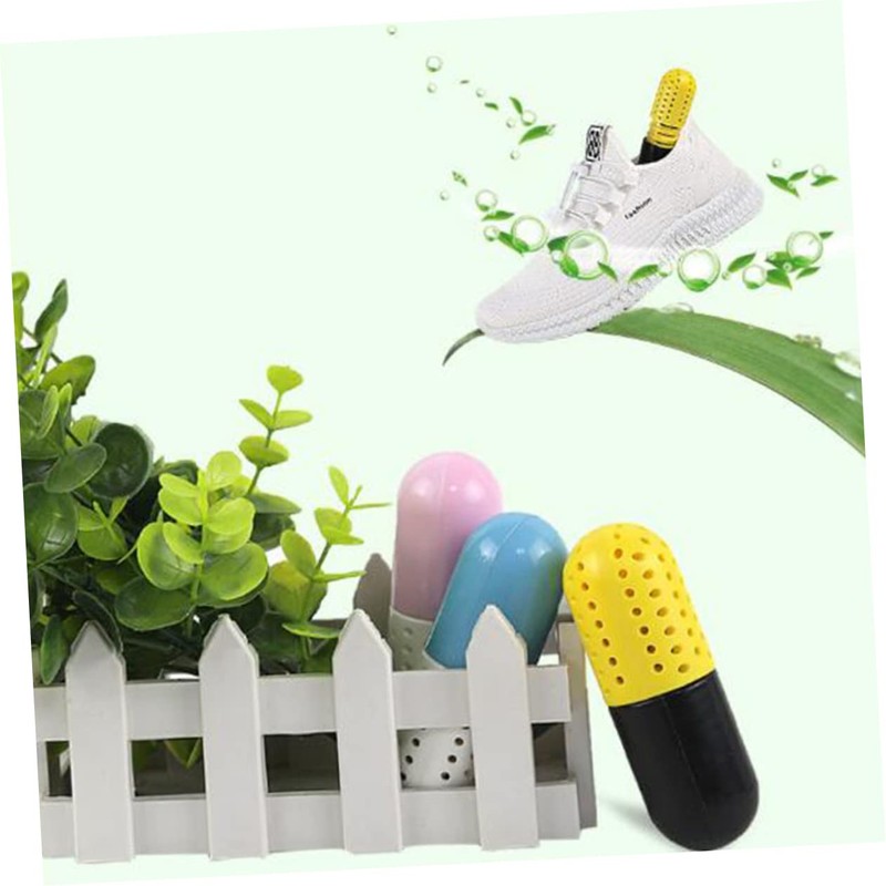 Baluue 2pcs Capsule Shaped Deodorizer Moisture Absorber for Shoes Suitcases