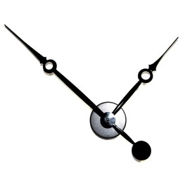 High Torque Clock Movement (Silent Sweep) Extended Shaft with 14 in. Long Balanced Black Fancy Sword Hands (No7) with Wall Mounting Hub, Wall Clock, Large Wall Clock, Non Ticking, Large Clock Hands