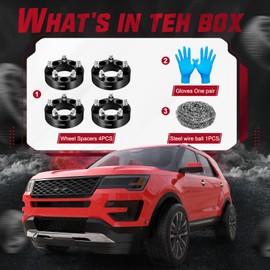 BDFHYK 5x114.3mm Wheel Spacers 1.5 inch Wheel Adapters Compatible with Explorer Mustang Edge Wrangler Ranger YJ TJ XJ MJ KJ KK ZJ, Forged 5 Lug Wheel Adapters 1/2 x 20 & 82.5 mm Hub Bore,Set of 4