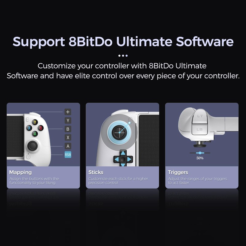 AKNES 8BitDo Ultimate Bluetooth Mobile Gaming Controller for Android, Hall