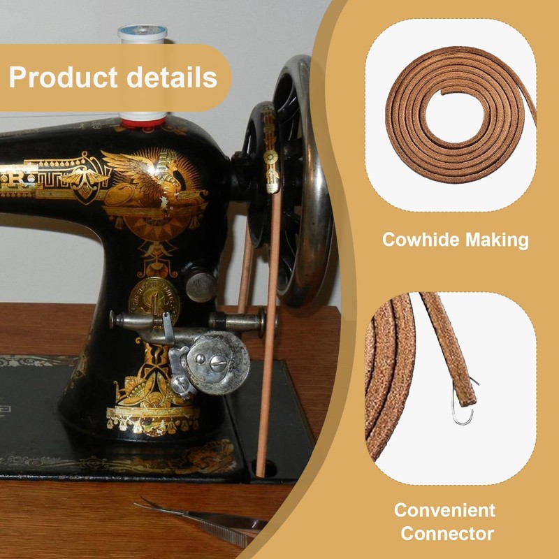 Huybaa 2 x leather straps with hooks, 183 cm, V-belt,
