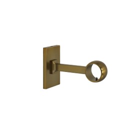 Linen Avenue Rectangle-Base Hoop Single Rod Bracket, 2 Pack, Brass