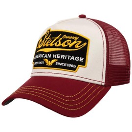 Stetson American Heritage Trucker Cap Baseball Cap Mesh Cap Snapback Trucker Cap Bordeaux One Size Small, bordeaux