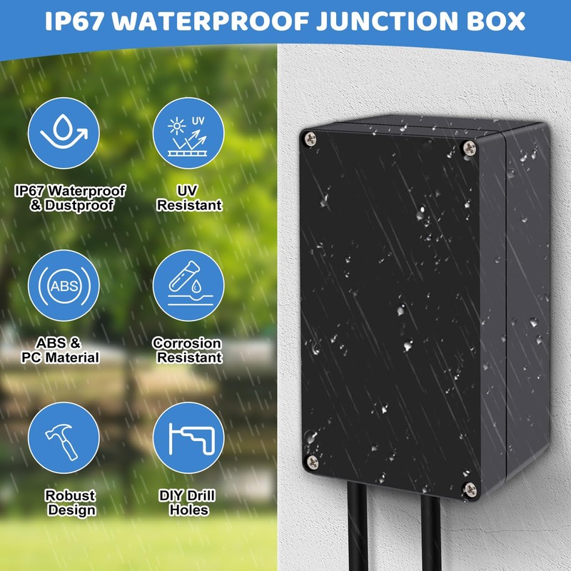Pack of 2 Surface-Mounted Junction Box IP65 Waterproof 158 x