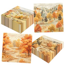 Fall Napkins,Fall Birthday Party Decorations 40pcs Fall Maple-leaf Forest Paper Napkins Decorations for Autumn Party Supplies Thanksgiving Harvest Decorations