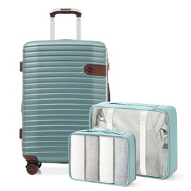 Merax 3 Piece Luggage Set with Spinner Wheels TSA Lock Lightweight Hardshell ABS Suitcase Airline Approved 22x14x9 Carry on Luggage