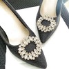 TRIXES 1 Pair Oval Rhinestone Shoe Clips - Elegant Clip
