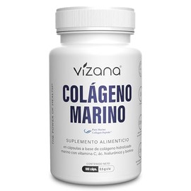 VIZANA NUTRITION | Colágeno Hidrolizado Marino. Tipos I y III en Cápsulas HPMC Vegetarianas (180 Caps–500 mg) Adicionado con Ácido Hialurónico, Biotina y Vitamina C, Origen Colágeno: Noruega